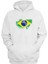 Unisex Brezilya Bayrağı Beyaz Normal Kalıp Sweatshirt 1