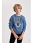Erkek Çocuk Baskılı Bisiklet Yaka Kalın Sweatshirt B2048A823WN 3