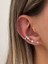Taşlı Gold Earcufflı Küpe 1
