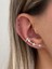 Taşlı Gold Earcufflı Küpe 2