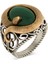 Fierce Snake Yılan Motifli Yeşil Taşlı Gümüş Erkek Yüzük 2