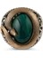 Fierce Snake Yılan Motifli Yeşil Taşlı Gümüş Erkek Yüzük 3