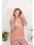 Kışlık Well Soft Kapüşonlu ve Kanguru Cepli Peluş Pijama Takım 4