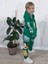 Mickey Mouse Çizgi Karakterli Yeşil Kapüşonlu Erkek Çocuk Eşofman Pijama Alt Üst Takımı 2