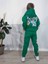 Mickey Mouse Çizgi Karakterli Yeşil Kapüşonlu Erkek Çocuk Eşofman Pijama Alt Üst Takımı 3