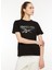Siyah Kadın Yuvarlak Yaka T-Shirt II3216 Modern Safarı Graphıc Tee 3