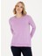 Bisiklet Yaka Comfort Fit Lila Kazak Kadın ORINA-BSK23 3