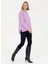 Bisiklet Yaka Comfort Fit Lila Kazak Kadın ORINA-BSK23 4