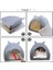 Kahverengi XL48CM 48CM 52CM Dropshipping 2'si 1 Arada Kedi Yatak Mağarası Kapalı Katlanabilir Sıcak Yavru Kedi Evi Küçük Köpek Yuva Kulübesi Pet Uyku Mats Topu ile (Yurt Dışından) 4