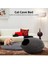 Mavi 50-43-26CM Pet Kedi Yatak Mağarası Uyku Tulumu Yumurta Şeklinde Keçe Fermuar Kedi Evi Ayrılabilir Kedi Yatağı Kedi ve Köpek Hayvan Yatak Mat Pet Malzemeleri (Yurt Dışından) 2