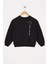 Kız Çocuk Siyah Renkli Minimalist Kalp Baskılı Sweatshirt 1