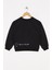 Kız Çocuk Siyah Renkli Minimalist Kalp Baskılı Sweatshirt 2