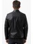 Treviso 5001 Işlemeli Slim Fit Deri Mont Siyah 5