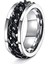 Moda Çift Yüzük Gümüş Siyah-Zincir (8mm)-2,5 Kalın (Yurt Dışından) 1