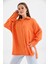 Kadın Orange Oversize Uzun Kol Basic Gömlek 1