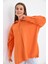 Kadın Orange Oversize Uzun Kol Basic Gömlek 2