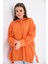 Kadın Orange Oversize Uzun Kol Basic Gömlek 4