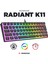 RADIANT K11 Siyah Type-C Bağlantılı RGB Puding Tuşlu US Layout Red Switch Gaming Oyuncu Klavye 1