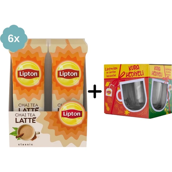 Lipton Chai Tea Latte 5li x 6 Adet + Hediye Lipton Cam Kupa