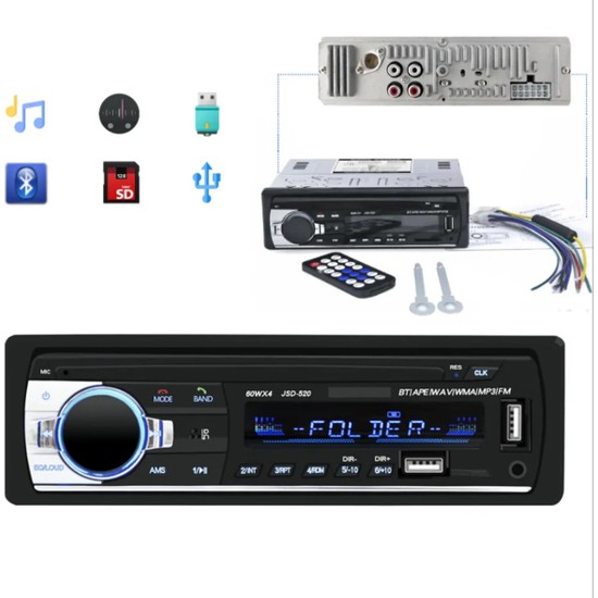 Bluetooth Oto Teyip Araba Çift USB Teyp Fm Sd USB Stereo Ses Fiyatı