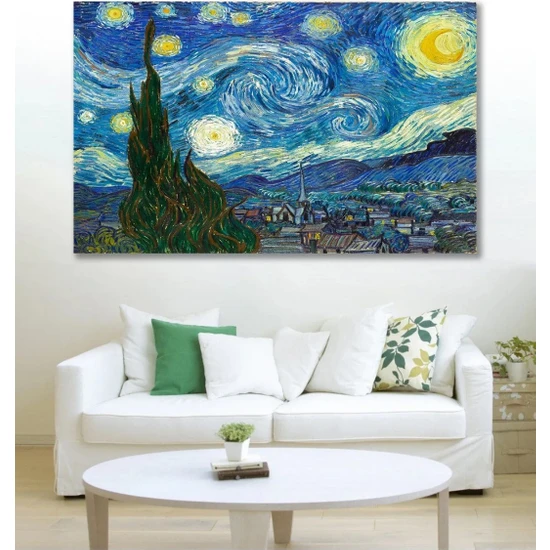 Canvasum Van Gogh Yıldızlı Gece Duvar Kanvas Tablo AR401