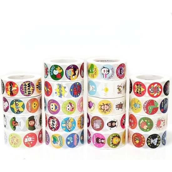 Luoxinguo A360 500 Adet/rulo Ingilizce Karikatür Hayvan Çıkartmaları