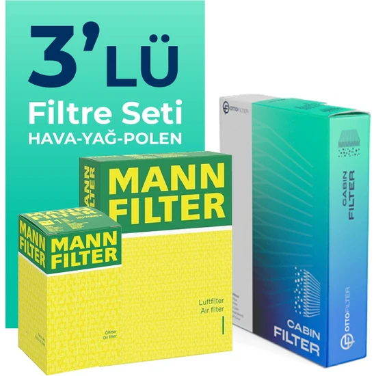 Mann Mini Cooper 1.6 Filtre Bakım Seti (2001-2007) 3 Lü