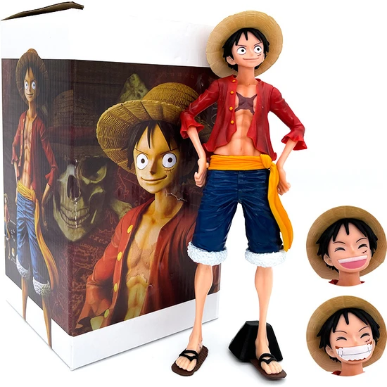 One Piece Tek Parça Şekil Gülen Yüz Seti Gülen Luffy Değiştirilebilir Yüz Modeli Süsleme Tek Parça (Yurt Dışından)