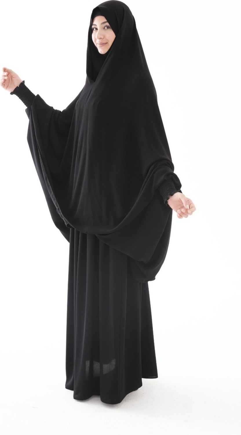 Rahatzade Soft Krep Çarşaf iğneli içten Peçeli Model görsel 6