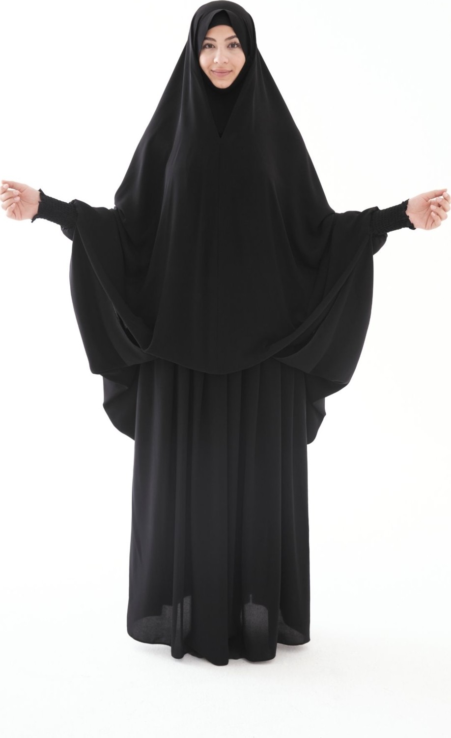 Rahatzade Soft Krep Çarşaf iğneli içten Peçeli Model görsel 4