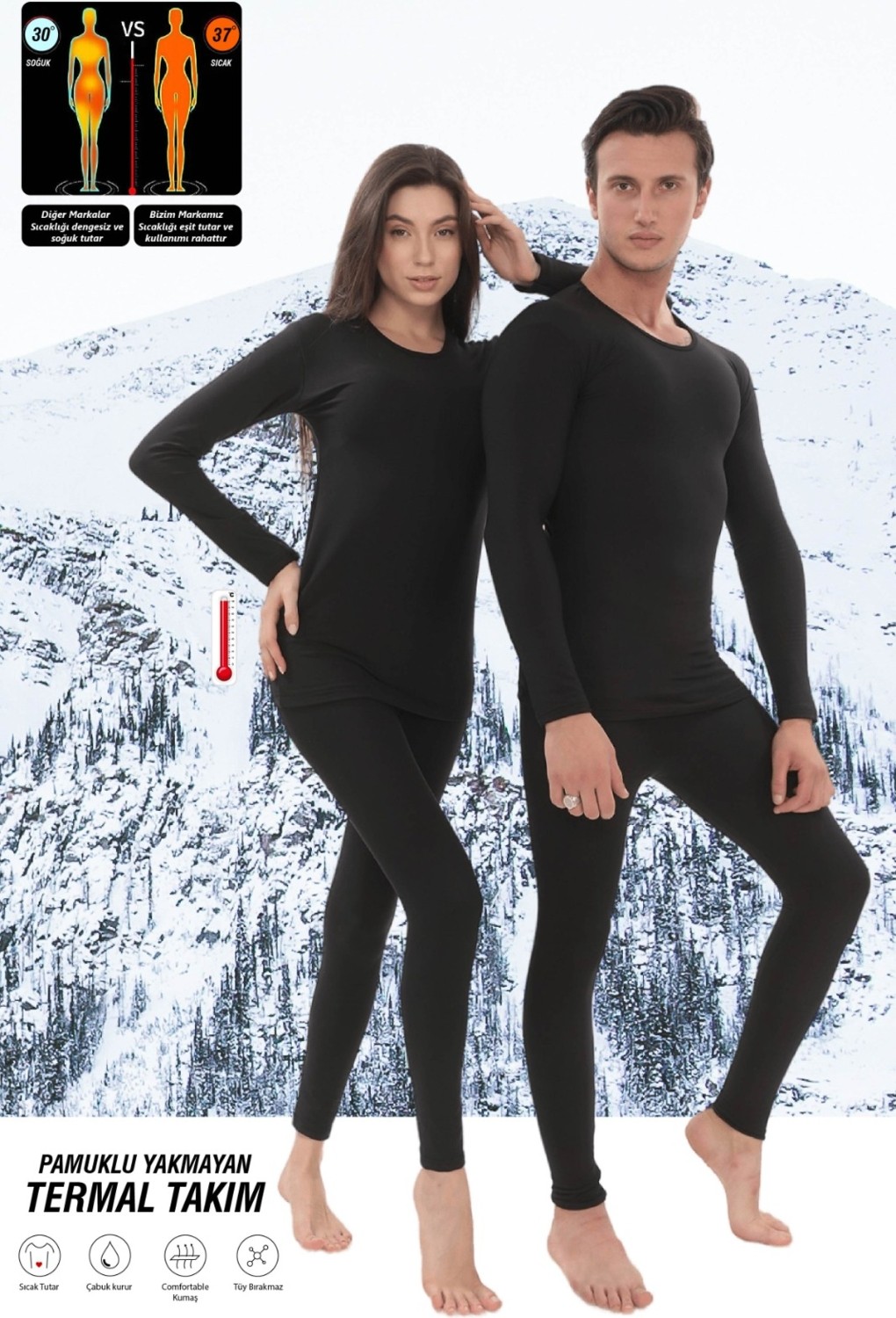 Sauna Suit Unisex Kışlık Pamuklu Yakmayan Termal Içlik, Alt Üst Takım