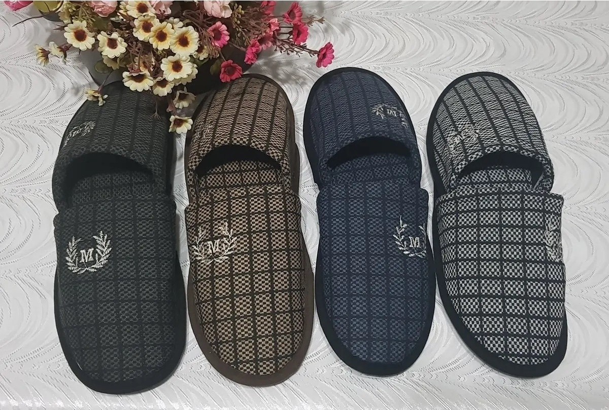 Nisanur Shoes 4'lü Erkek Ev Terliği-Misafir Terliği-Çeyiz Bohça Terliği-Damat Terliği-Balkon Terliği