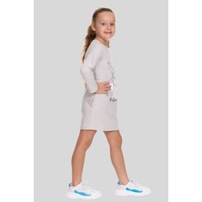 Moona 3-8 Yaş Kız Çocuk Unicorn Sweat Elbise Bejmelanj