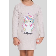 Moona 3-8 Yaş Kız Çocuk Unicorn Sweat Elbise Bejmelanj