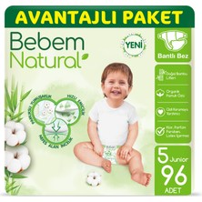 Bebem Natural Bebek Bezi 5 Beden Junior Avantajlı Paket 96 Adet