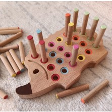 Kikadu Montessori Ahşap Tak Çıkar Kirpi Rengarenk