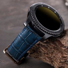 Vagave Samsung Galaxy Watch 4 / 5 / 6 / 7 44MM / 40MM / Galaxy Watch 5 Pro 45MM / Galaxy Watch 4 44MM / 40MM / Galaxy Watch 4 Classic 46MM / 42MM 47MM Active 2 40MM / 44MM Uyumlu Deri Kordon Lacivert