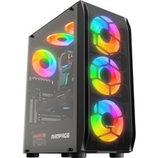 Rampage Hollow 650W 80+ 4*12CM Argb Fan+Kontrolcü Temperli Camlı Mid-T Gaming Oyuncu Kasası