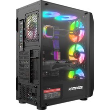 Rampage Hollow 650W 80+ 4*12CM Argb Fan+Kontrolcü Temperli Camlı Mid-T Gaming Oyuncu Kasası