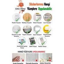 Echo Home Yılbaşı Sticker Noel Baba Geyik Kardan Adam ve Işıklı Noel Süsleri Pencere Sticker