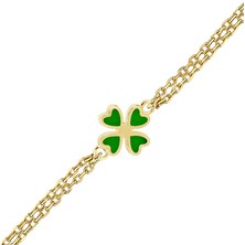 Altın Sepeti Altın Mineli Şans Yonca Bileklik