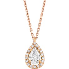 Altın Sepeti Rose Altın Damla Taşlı Kolye