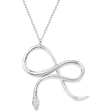 Altın Sepeti Gümüş Trend Yılan Kolye