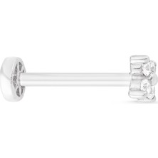 Altın Sepeti Beyaz Altın Çiçek Tragus Piercing