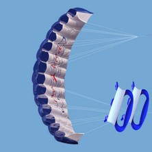 Charmant Çift Hatlı 1.4 M Uçurtma Uçurtma Ü Güç Parafoil Yaz Oyuncak Mavi (Yurt Dışından)