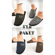 Nisanur Shoes 4'lü Erkek Ev Terliği-Misafir Terliği-Çeyiz Bohça Terliği-Damat Terliği-Balkon Terliği