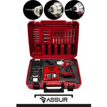 Assur 58VF 5AH Professional Somun Sökme Şarjlı Darbeli Matkap Vidalama Set Sarı