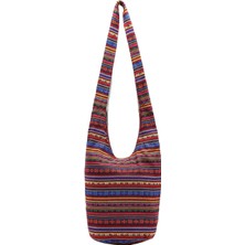 Mirrorr Thai Hobo Çanta Omuz Çantası Çanta Boho Çanta + Bordo Orta (Yurt Dışından)