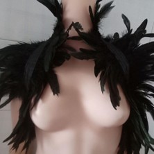 Bellee Doğal Tüy Capelet Omuz Silkme Wrap Omuz Cadılar I Şal (Yurt Dışından)