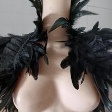 Bellee Doğal Tüy Capelet Omuz Silkme Wrap Omuz Cadılar I Şal (Yurt Dışından)
